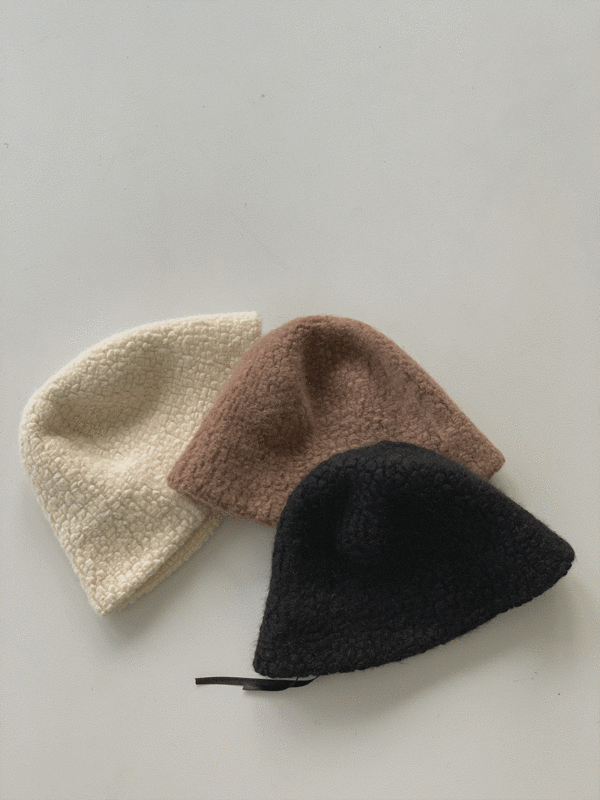 어레덜 부클 양모 벙거지 모자-3color
